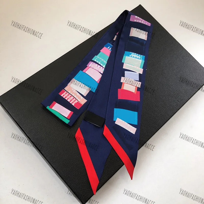 Luxury designer designs scarf for women fashion letters scarves bag scarfs high quality silk fabrics 5*120cm