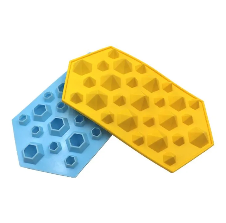 Kitchen Tools Silicone 3D Diamonds Ice Cube Mold Gem Cool Ices Chocolate Soap Tray Mould Fodant Moulds Diamond Molds SN3233