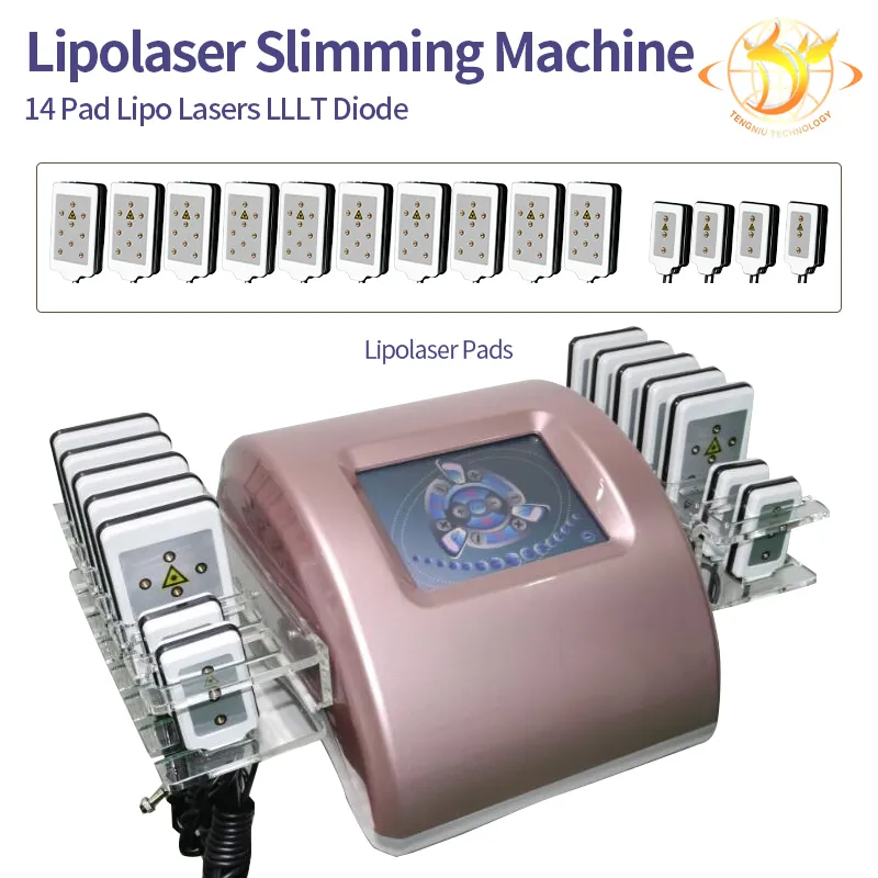 Lipo Laser Machine 14 Pads Lipolaser Afslanken Machine Vetverbranding Liposuctie Cellulitis Verminderen Schoonheidssalon Gebruik Apparatuur