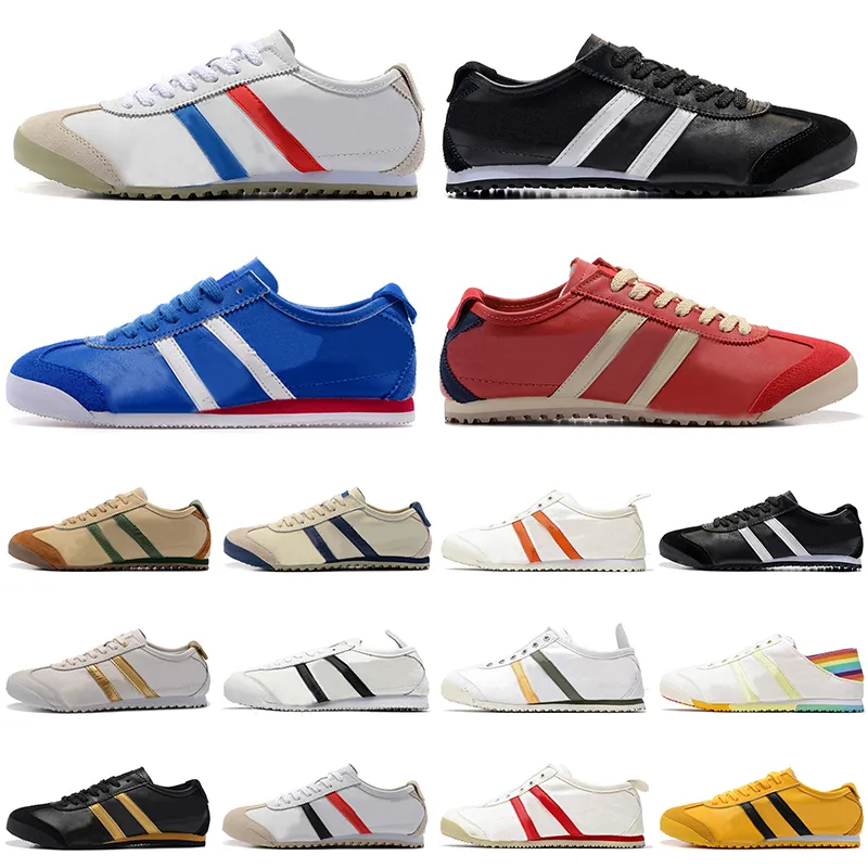 2021 Top Kwaliteit Asios Mannen Vrouwen Luxe Ontwerpers Runner Casual Schoenen Alle Zwart Wit Rood Blauw Platform Uit Sport Sneakers Trainers maat 36-45