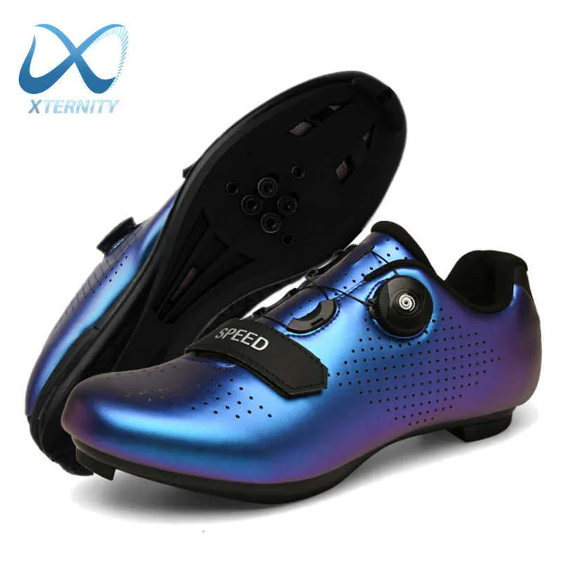 Ultralight Kendinden Kilitleme Bisiklet Ayakkabı MTB Profesyonel Cleat Ayakkabı SPD Pedal Yarış Yol Bisikleti Düz Ayakkabı Bisiklet Sneakers Unisex H0901