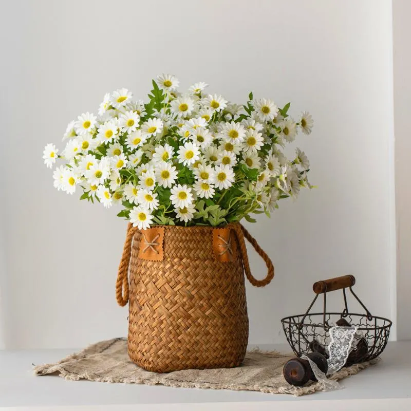 Decorative Flowers & Wreaths Long Branch Simulation Small Daisy Chrysanthemum Chamomile Living Room Fake Flower Dutch Ornament Decoration