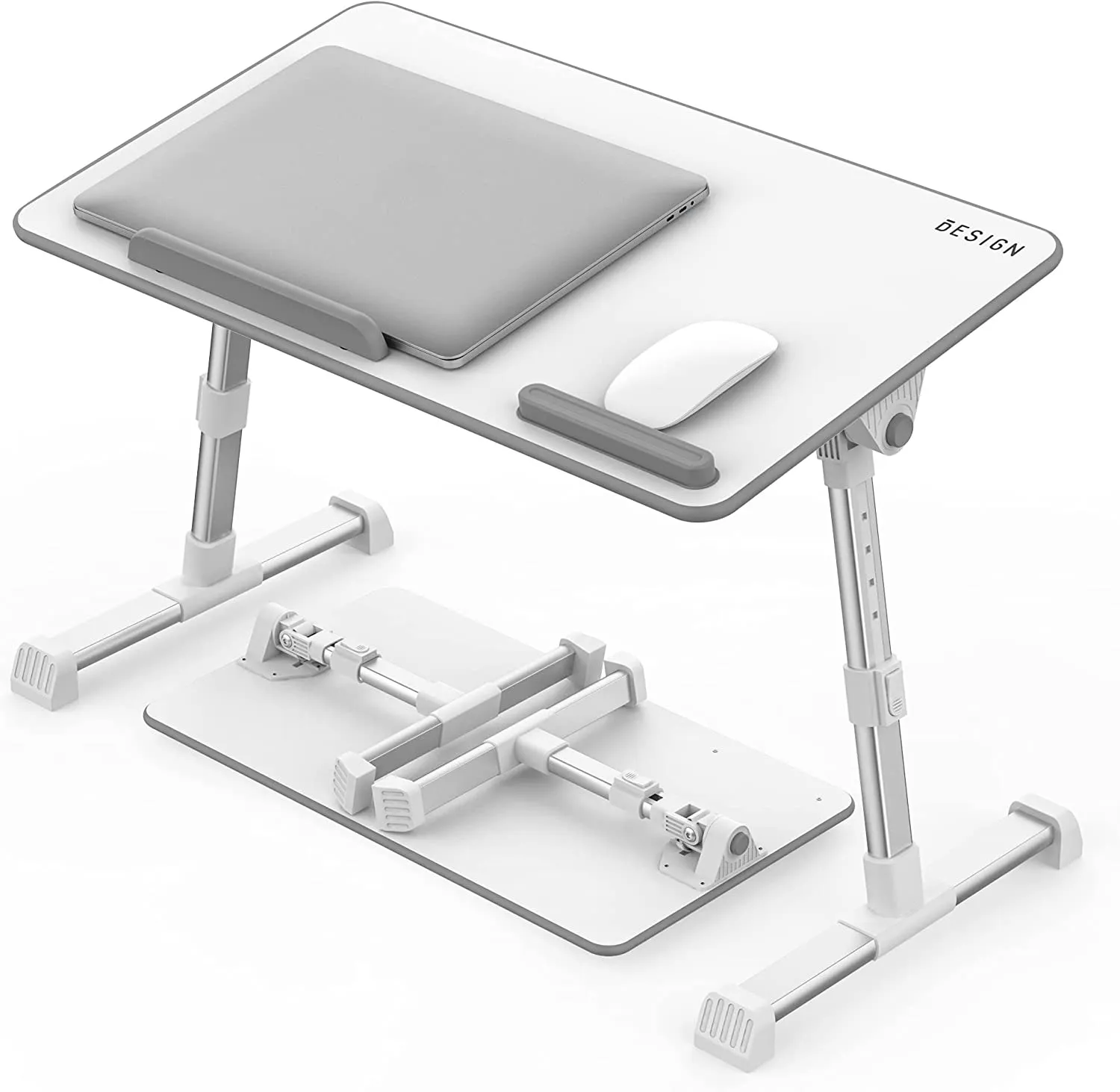 LT06 Adjustable Latop Table, Portable Standing Bed Desk, Foldable Sofa Breakfast Tray, Notebook Computer Stand for Reading and Writing