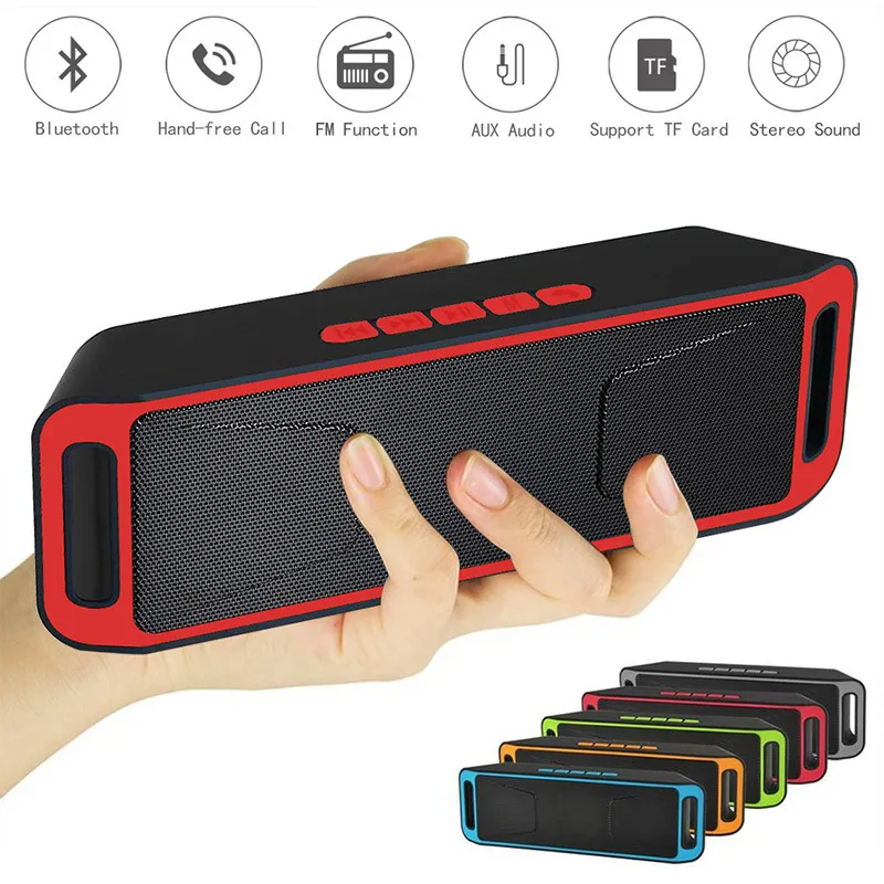 Mini Draadloze Outdoor Bluetooth Speakers TF / USB / AUX FM Radio Stereo Bass Subwoofer Computer Smartphones MP3 Pop Music