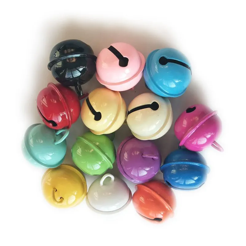 Petites cloches de couleur bijoux accessoires perles porte-clés 22mm couleur bonbon peinture en métal cloche décoration d'arbre de noël pendentif pour animaux de compagnie