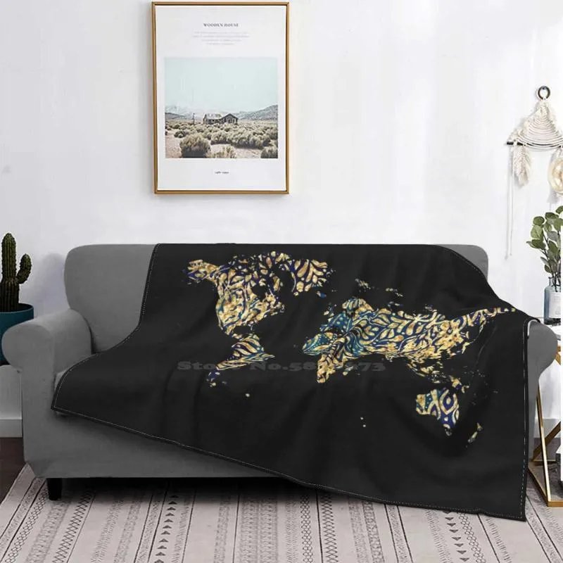 Blankets In Gold And Navy Blue On Black Arrival Fashion Leisure Flannel Blanket Outline Silhouette