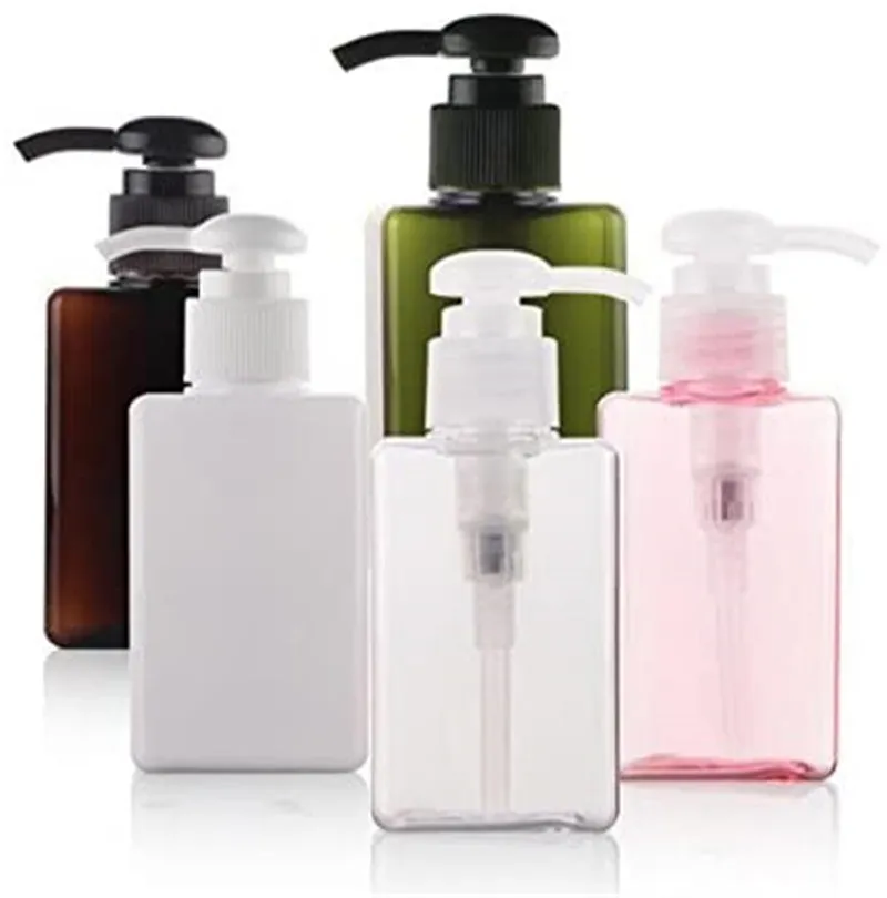 100ml quadrado Petg garrafa recém-recipiente de plástico para loção de maquiagem cosmética sabão sabão casa banheiro armazenamento recipiente frasco