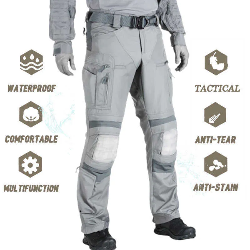 Tactical Tactical Pants Waterproof With Camouflage Knee Pads For