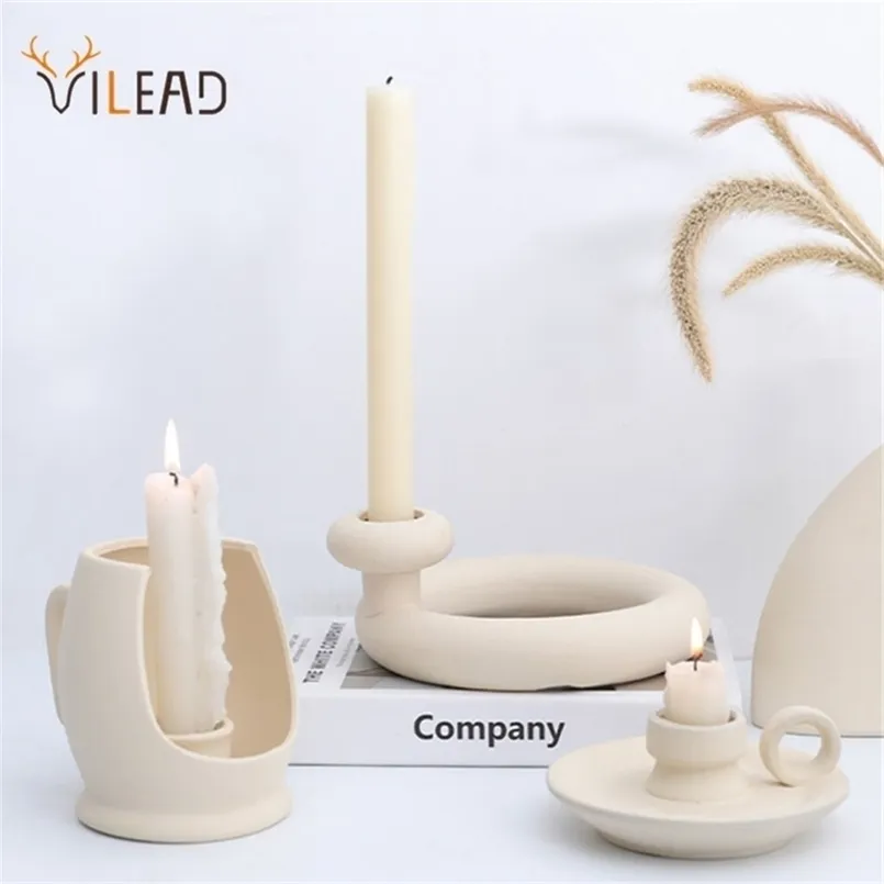 VILEAD Portacandele vegetariano in ceramica Figurine Candeliere moderno nordico Oranment Home Interior Decorazione desktop Regalo 211108