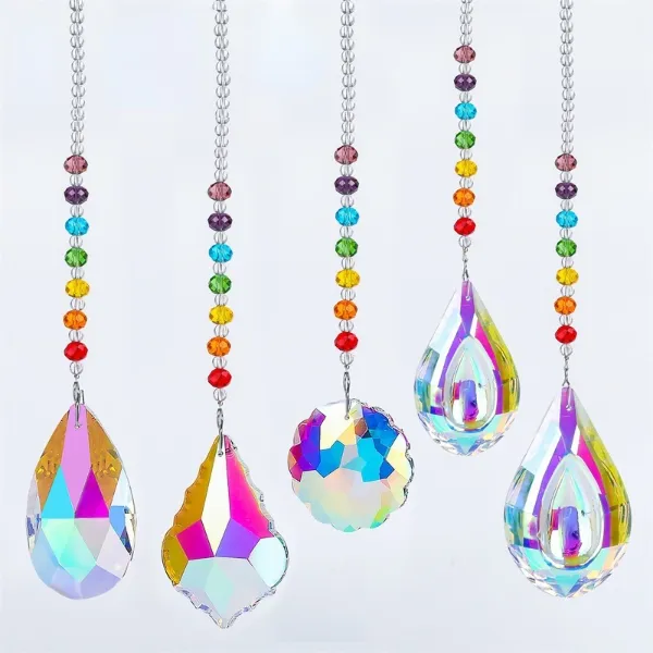 Bunte Kristalle Glas Anhänger Kronleuchter Suncatchers Prisms Hängende Verzierung Octogon Chakra Crystal Home, Büro, Gartendekoration