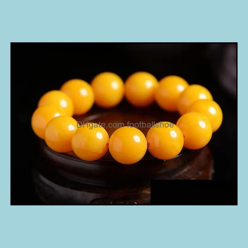 Natural Baltic Amber, Wax, Chicken Oil, Yellow Honey, Fashion Single Ring Hand String for Men and Women Strands