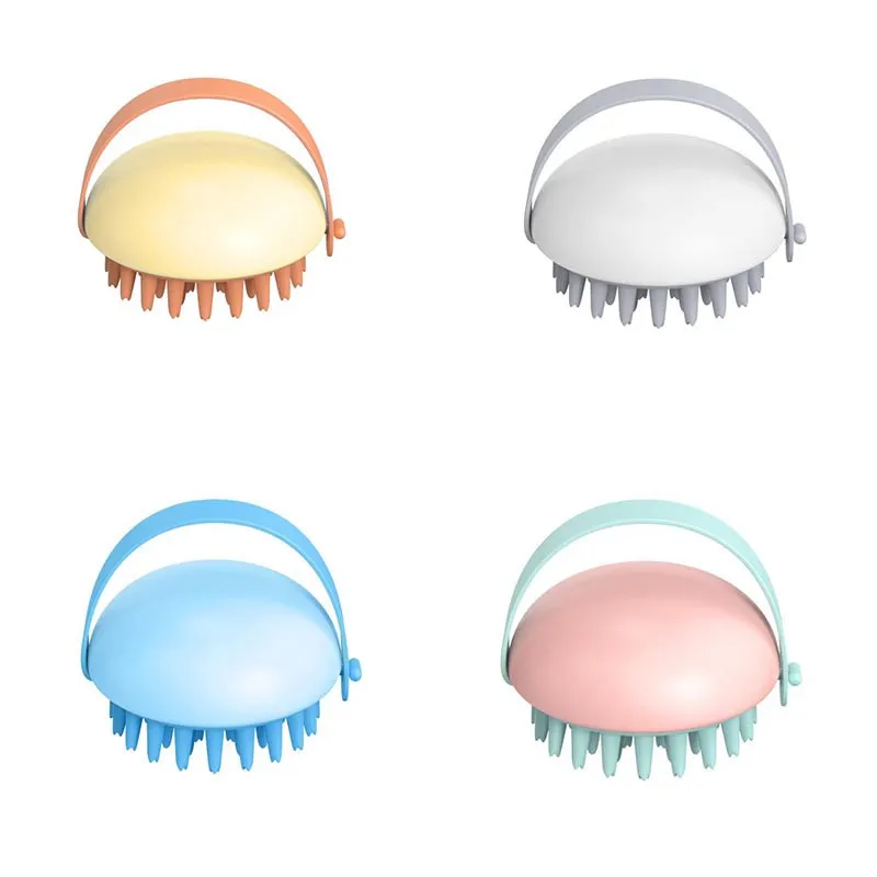 Soft Silicone Shampoo Brush Head Body Scalp Care Bath Spa Massager Exfoliator Scrubber Hair Washing Comb Shower Brushes DD624