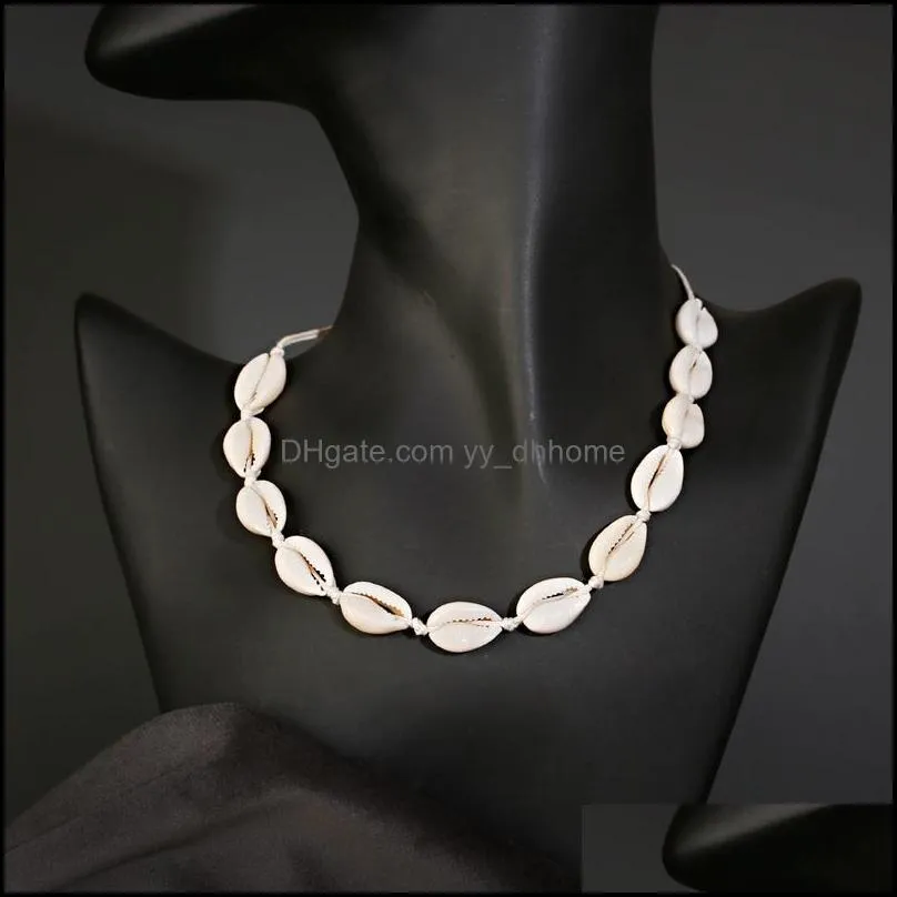 Chokers Fashion Summer Rope Chain Natural Shell Choker Necklace Moon Collar Seashell For Women Ocean