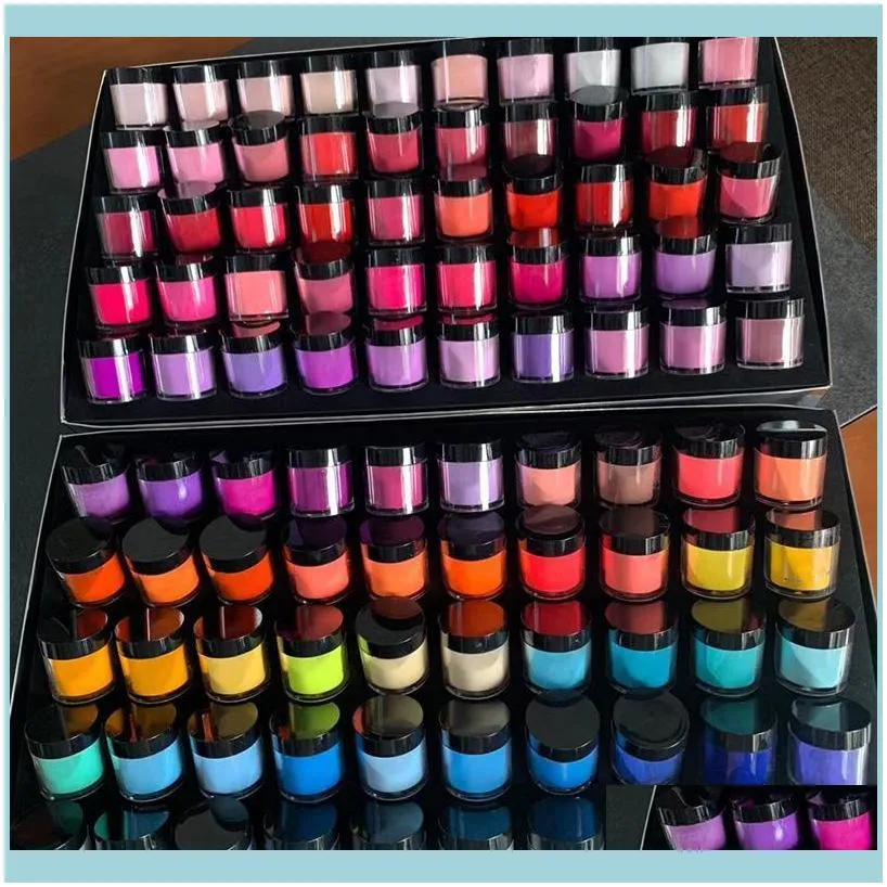 Acryl Poeders Vloeistoffen Nail Art Salon Gezondheid Schoonheid 10 G/doos Snel Droog Dip Poeder 3 In 1 French Nails Match Color Gel Polish Lacuqer Dip 90