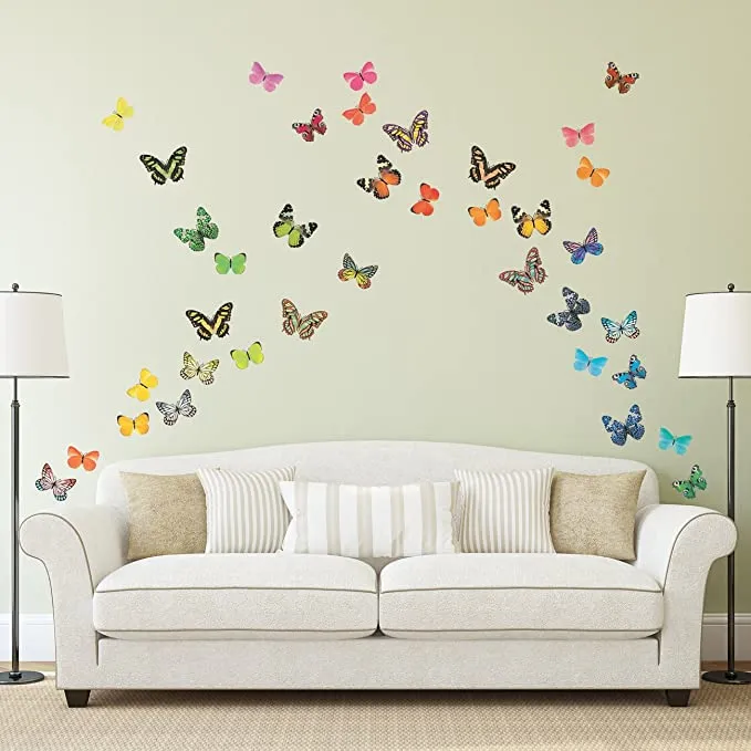 Adesivi murali della decorazione della decorazione della moda della farfalla 3d PVC wallstickers rimovibili di alta qualità WLL41