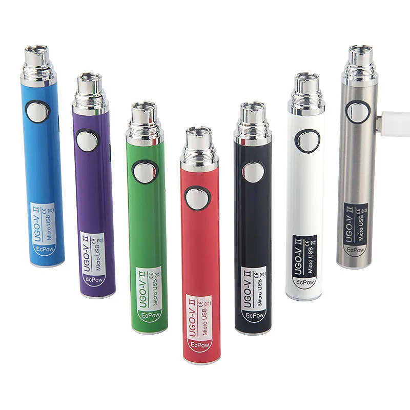 Ugo V2 Micro USB Pass Através Do Ecod 650 Mah Vape Pen Bateria.