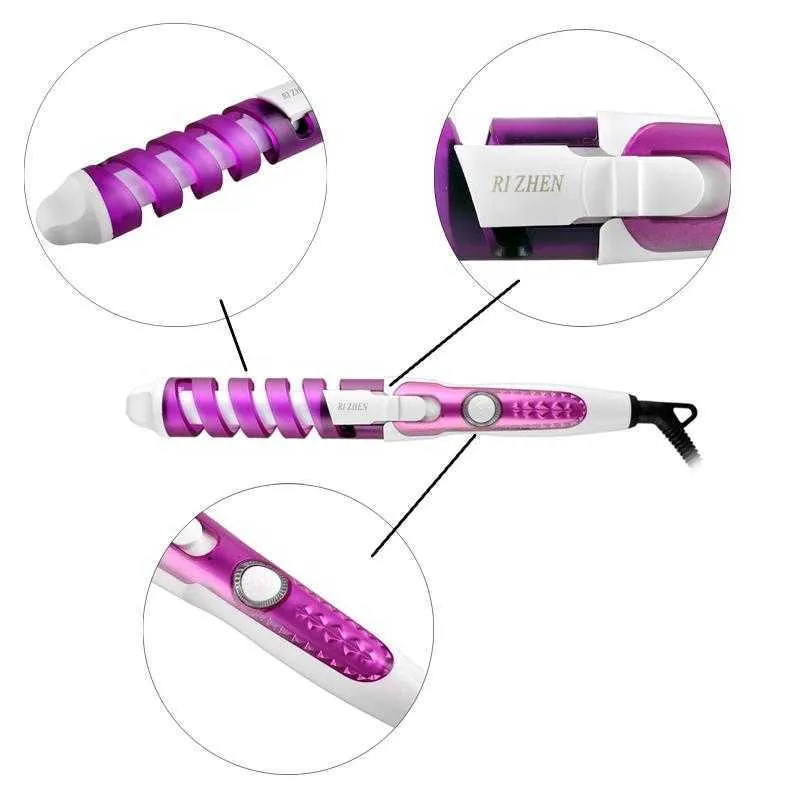 100-240V Electric Magic Hair Styling Tools Brush Hair Curler Roller Pro Spiral Curling Irons Wand Curling Styler Beauty Tool 0604040