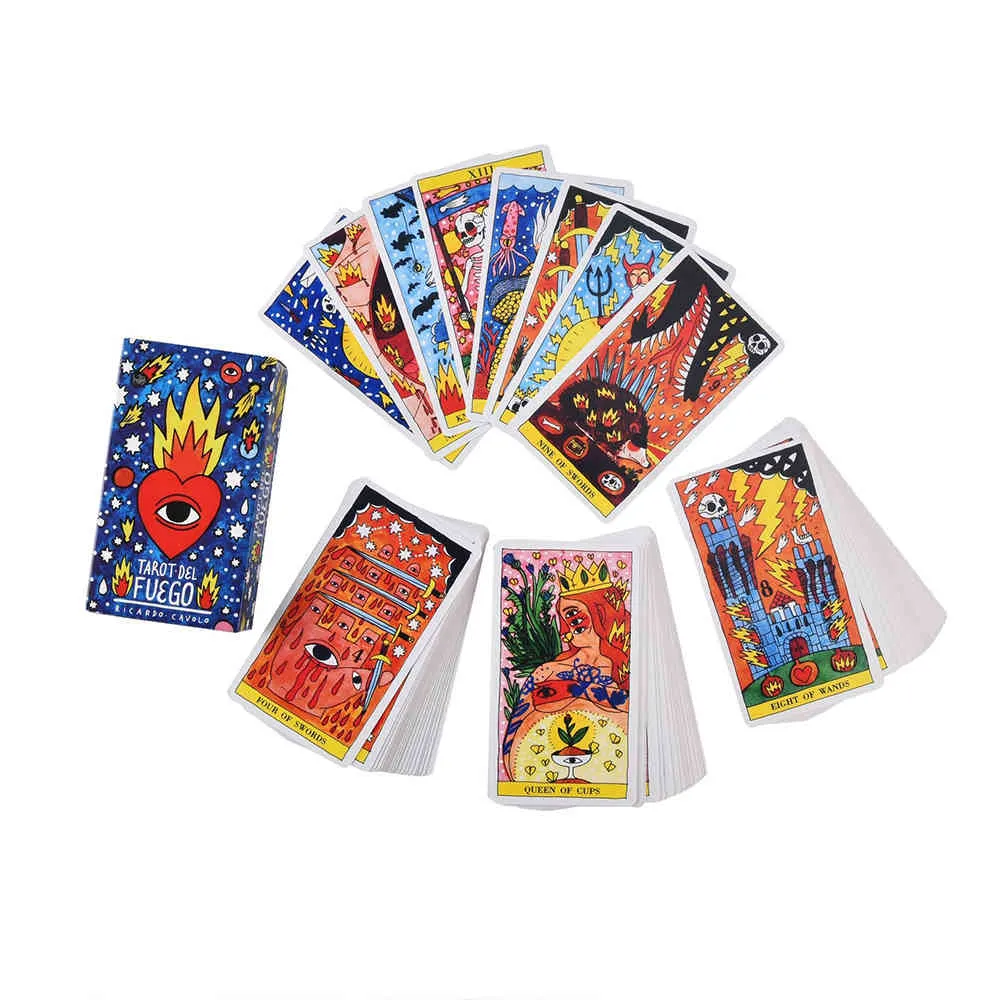 Tarot Del Fuego Cartões para Deck Oracles Guia Eletrônico Livro Jogo Toy by Ricardo Cavolo