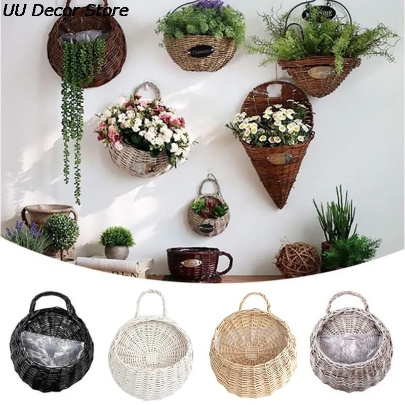 Cache-Pot En Osier Tressé Main - Panier Décoratif Polyvalent Pour Plantes D'Intérieur - 26x26x18 Cm