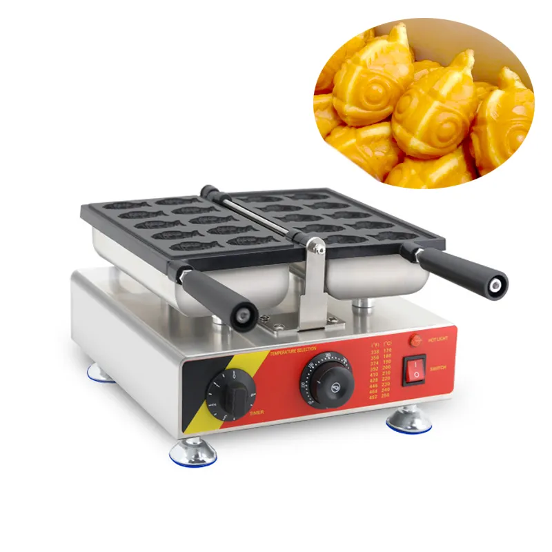 Elektrikli Mini Balık Waffle Makinesi Yapışmaz Küçük Taiyaki Makinesi Balık Şekilli Waffle Kek Baker Snack Ekipmanları