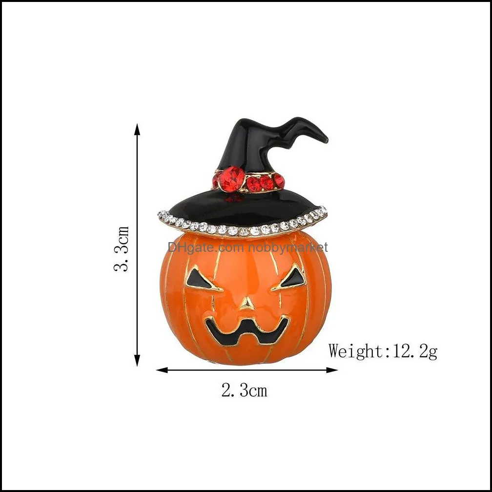 2019 Halloween Enamel Brooches Cartoon Witch pumpkin car Lapel Brooch badge Pin For Women Men Kids Fashion Jewelry accessories