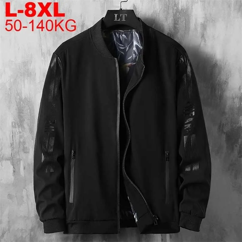 Big Size 7xl 8xl Men's Sportswear Bomber Jacket Man Motorcycle Windbreaker Male Coats Hip Hop Streetwear Baseball Jackets Men 211110