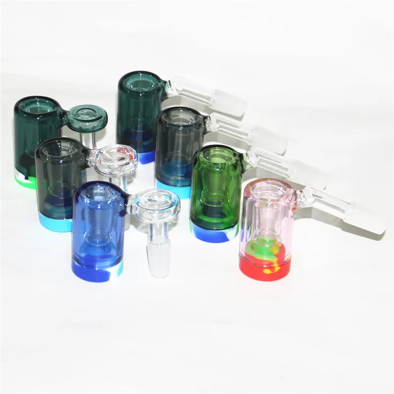 Roken Glass Reclaim Catcher Ash Catchers met 5 ml Siliconencontainers en 14mm gezamenlijke Quartz Banger Nail voor DAB Rig Water Bong