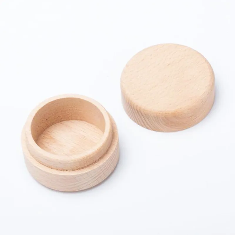 Vintage Round Wedding Wood Ring Box Jewelry Storage Box Necklace Earrings Container Storage Case Wholesale