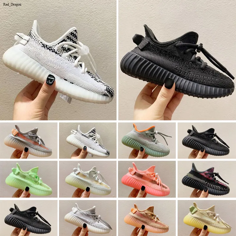 Yeezy Boost 350 V2 2018 vm رجل إمرأة مصمم الاحذية للطفل رياضية الأزياء الرياضية حذاء المشي الركض المشي في تشغيل حذاء الأطفال