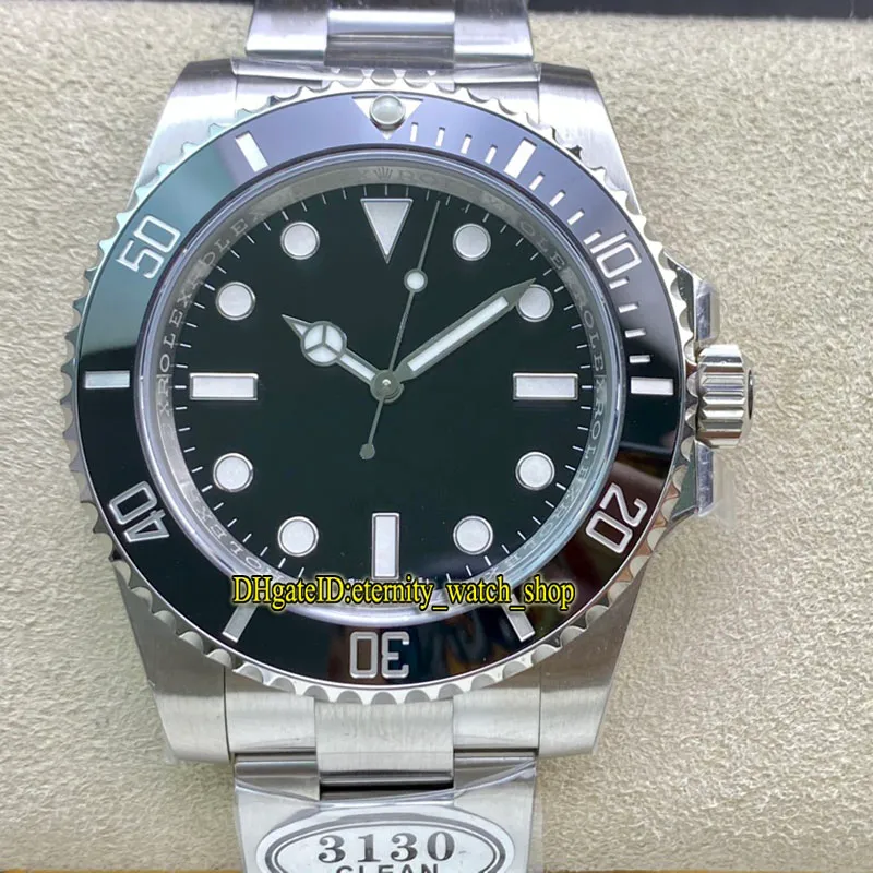 eternity Watches Clean V4 114060 Latest Version 3135 CF3135 Automatic Mechanical Ceramic Bezel SS+ 904L Steel Bracelet Black Dial (No date) Mens Watch 116610