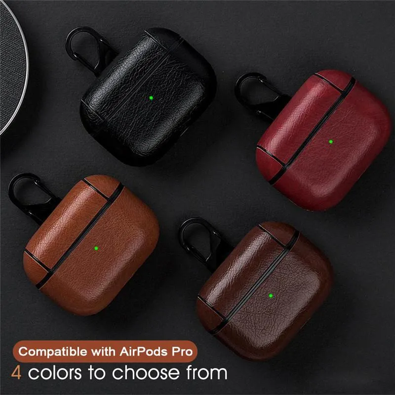 Para airpods pro Fundas para auriculares Funda protectora de cuero de PU Apple Air Pods 2 3 1 Fundas Caja de carga inalámbrica Funda para airpod con Bluetooth