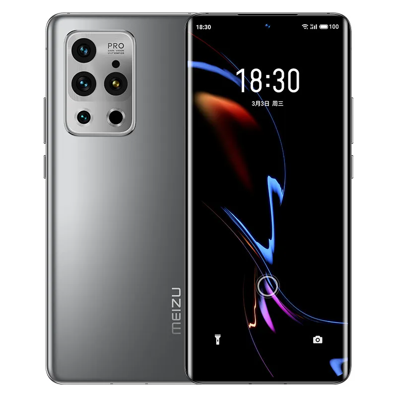 オリジナルMeizu 18 Pro 5G携帯電話12GB RAM 256GB ROM Snapdragon 888 Octa Core 50mp AR NFC 4500mAh Android 6.7 "Amoledフルスクリーン指紋IDフェイススマート携帯電話