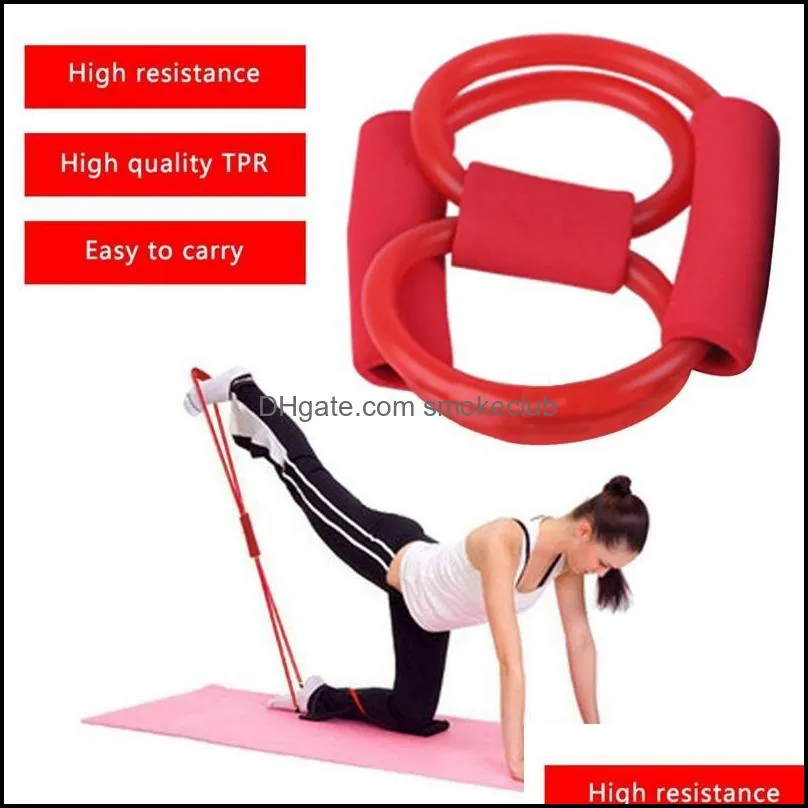 Resistance Bands 8 Fitness Band With Handles Pure Barre Workout Chest Arm And Shoulder Stretch Exercise Equipment