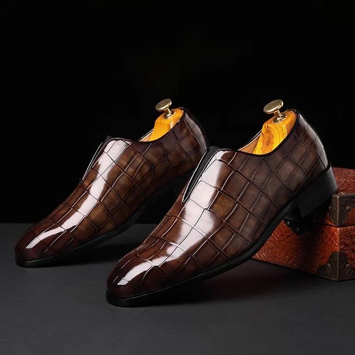 Designer brillant roman de crocodile motif pointu de mariage oxford chaussures mascules mocteurs décontractés