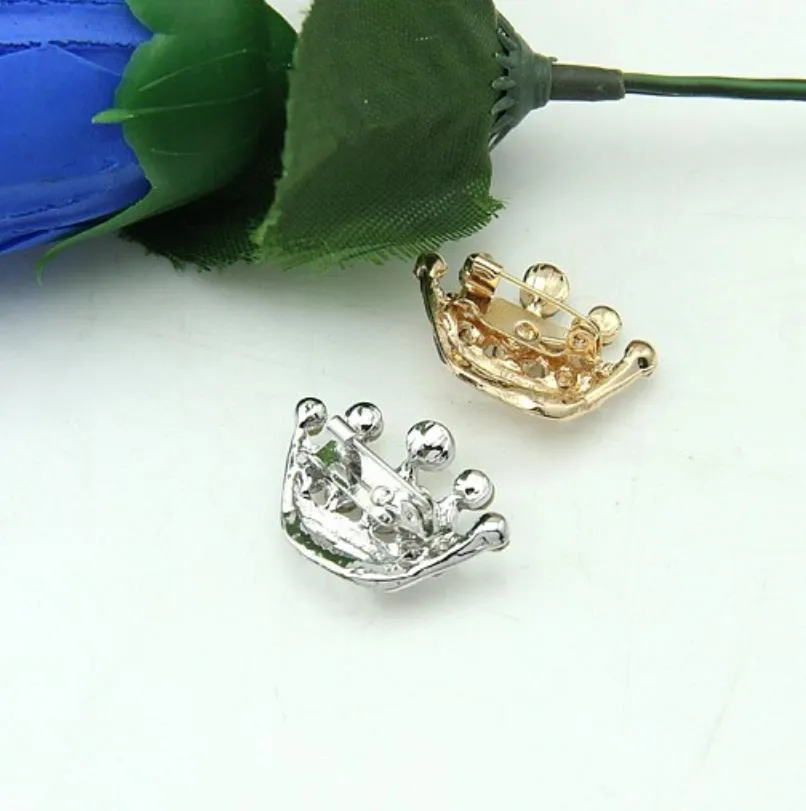 Pins Drop Delivery 2021 Fashion Clear Crystal Crown Brooch Man Women Rhinestone Diamante Pins Wedding Jewelry Brooches
