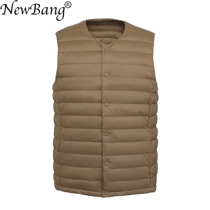 BANG 90% Matt Fabric Mäns Duck Down Vest Ultra Light Down Västar Lätt Vindbrytare Ärmlös 211216