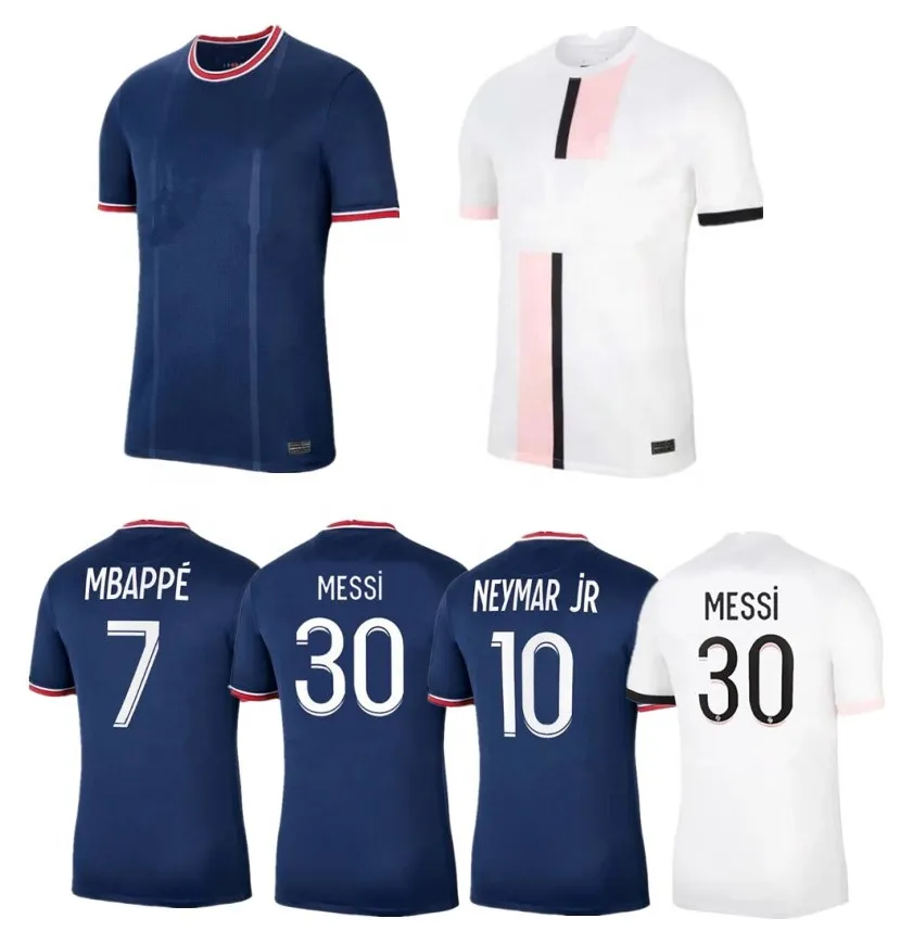 새로운 파리 홈 메시 30 MBappe 축구 유니폼 로고 S-XXL 남자와 여자 축구 훈련복