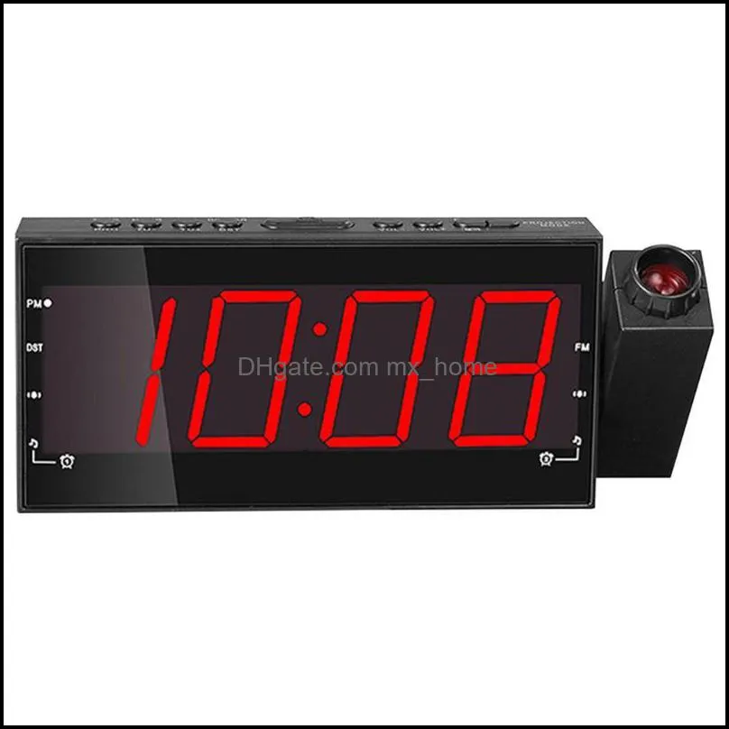 Other Clocks & Accessories LED Alarm Table Clock Radio Projection Digital With FM USB Charging For Home Bedroom Time Snooze Function