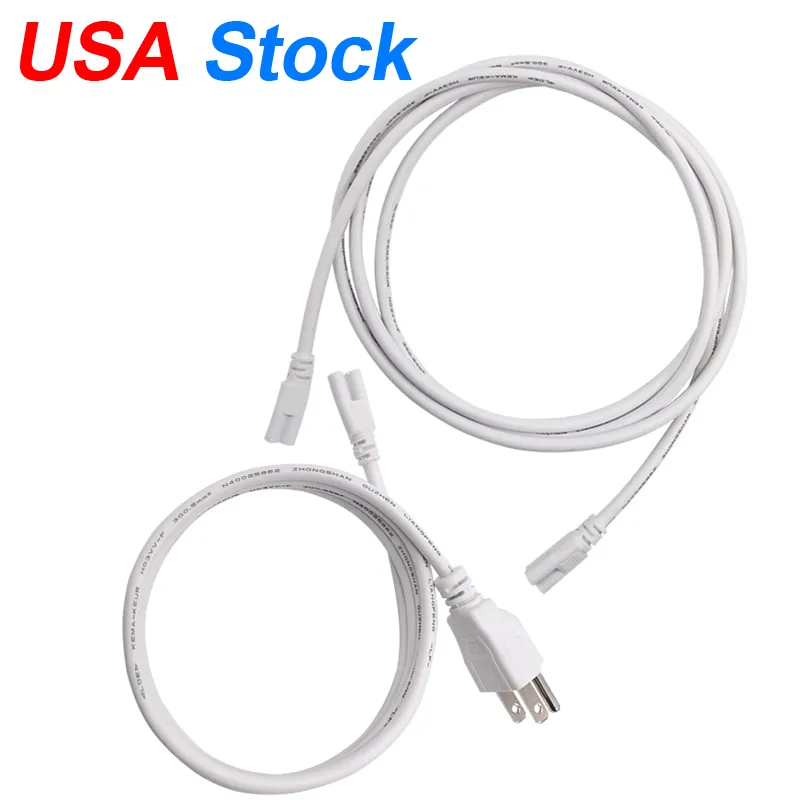 T8 Connection Cable Switch 2ft 3ft 4ft 5ft 6ft Extension Cord Schakelaar voor geïntegreerde LED -buisvermogenskabel met US -plug