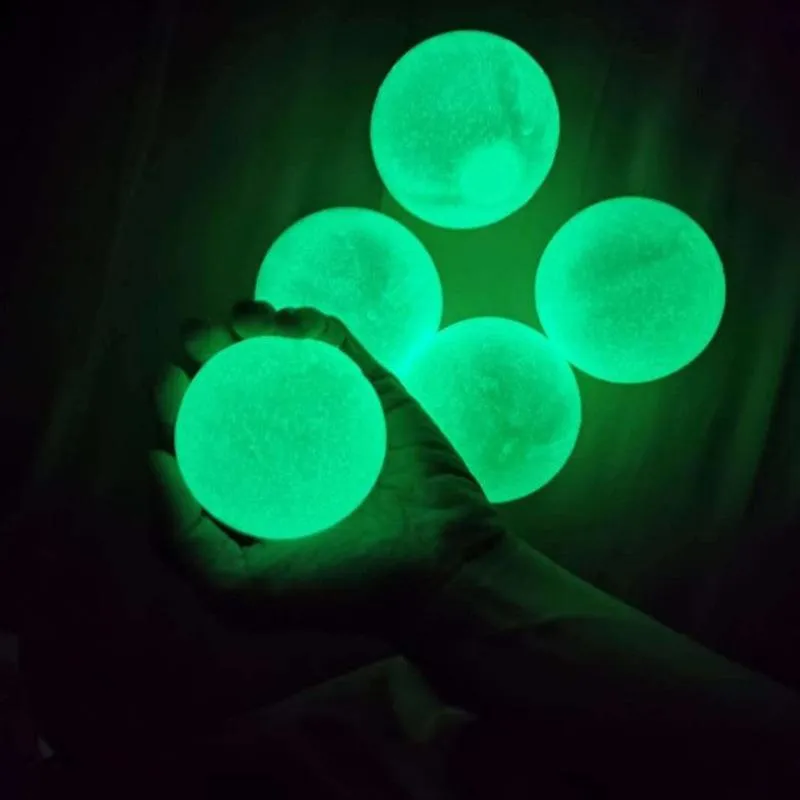 4,5 cm lichtgevende plafondballen stressverlichting plakkerige bal gelijmde doelbal nacht lichte decompressieballen langzaam squishy glengspeelgoed voor kinderen