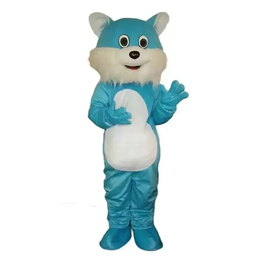 Prestanda Blue Cat Mascot Kostymer Halloween Fancy Party Dress Cartoon Character Carnival Xmas Påsk Reklam Födelsedagsfest kostym outfit