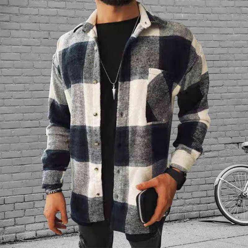Cromoncent Camicia Uomo Casual In Flanella A Quadri – Maniche Lunghe, Colletto Button Down, Colore Nero, Taglia XX-Large - 2