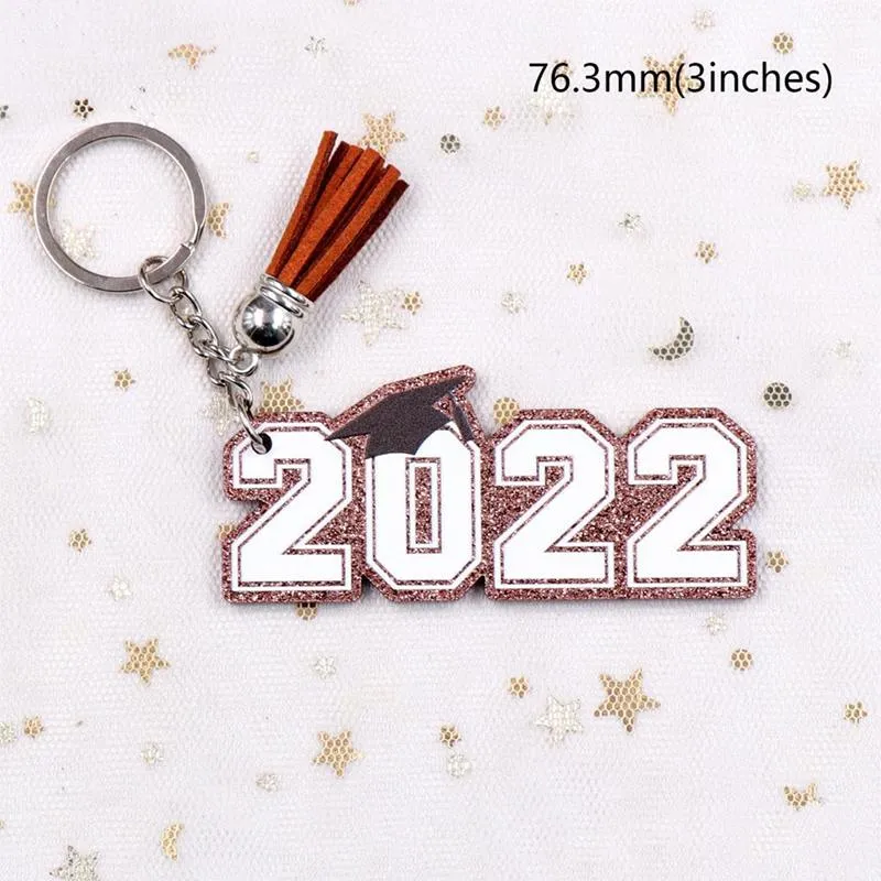 2022 Graduation Keychain Pendant Acrylic Tassel Keychains Car Bag Decoration Key Chain Graduation Gift Keyring