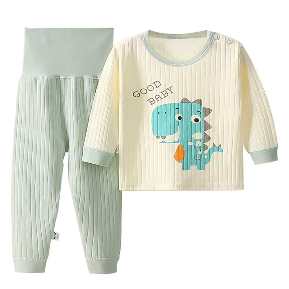 Baby Jongens Meisje Cartoon Pyjama Set Lange Mouw Kids Baby Jongen Meisjes Hoge Taille Kleren Vast Sweatshirts Tops Broek Herfst Kostuums G1023