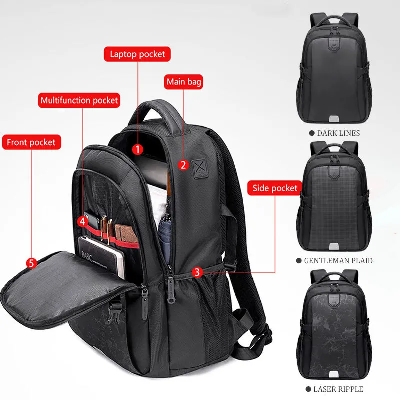 GOLOEN WOLF Laptop Backpack Fit for 15.6 Inch Anti-theft Waterproof School Backpacks Men Business Travel Bag Backpack New Design K726