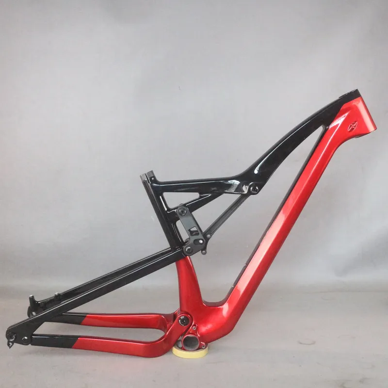 Fullfjädring Mountain Bike Frame FM10 Acceptera Custom Paint Fork Resor 150mm BB92 Bottom Bracket