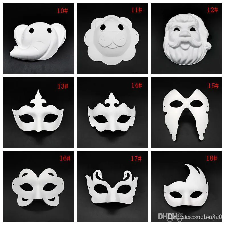 5 Pcs blank white masks Cat paper mache mask Cat Face paper mache