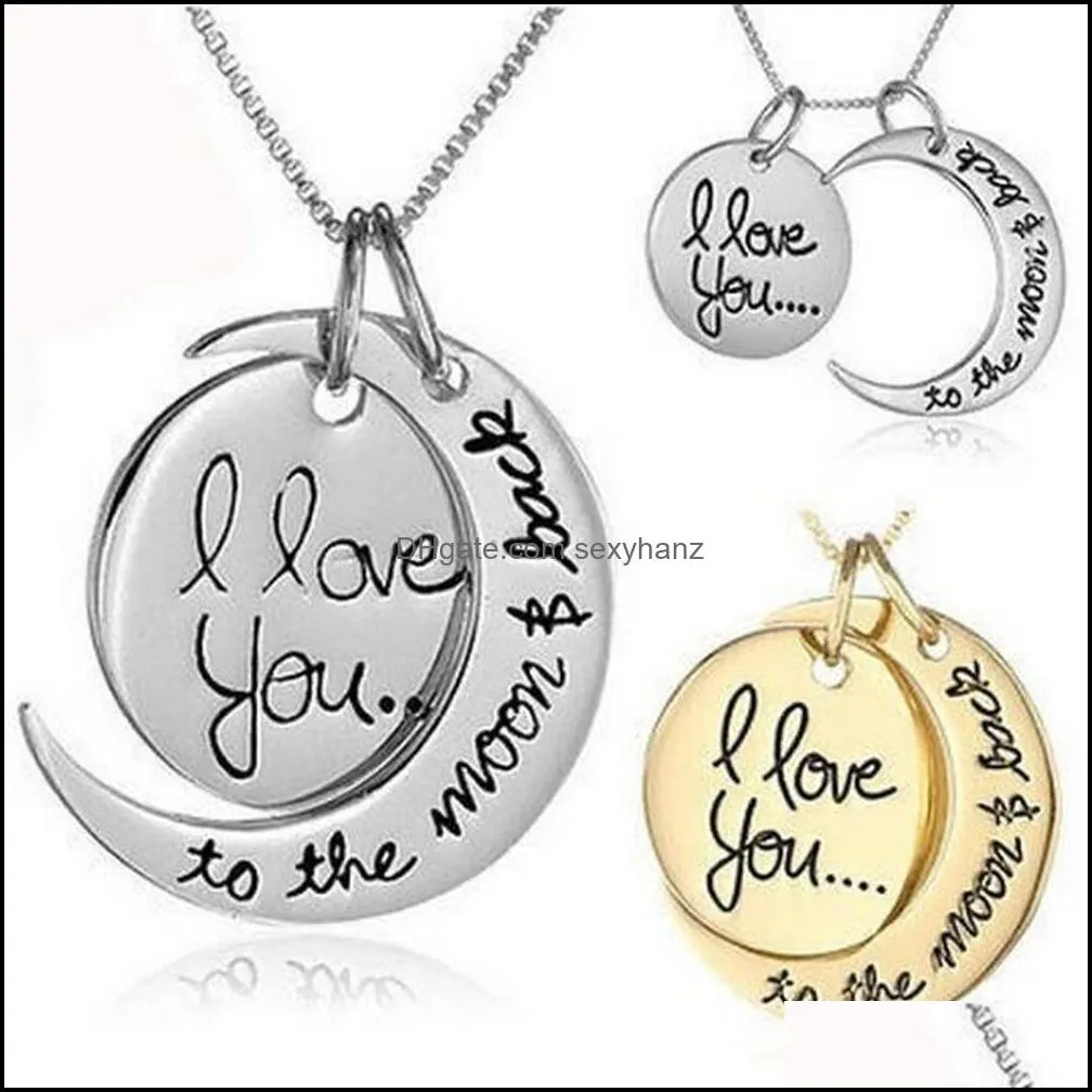 Pendant Necklaces & Pendants Jewelry Fashionmoon Necklace I Love You To The Moon And Back For Sister Family Link Chain Drop Delivery 2021 Ex