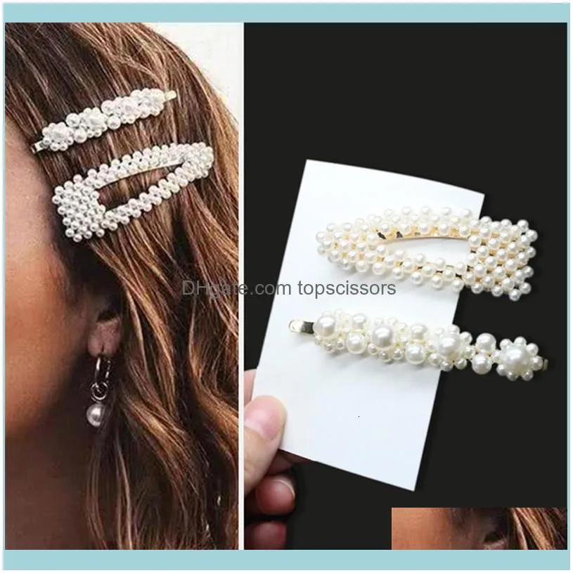 Korean Fashion Hair Jewelry Barrettes For Women Simple Pearl Golden Silver Hairpins Headwear Accessories Girl Gift1