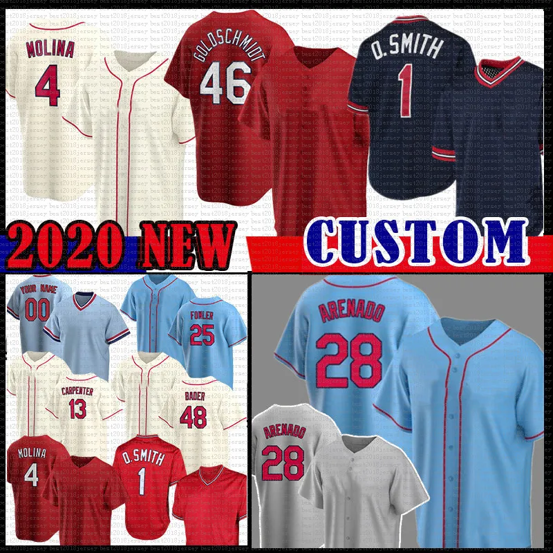 28 Nolan Arenado 46 Paul Goldschmidt honkbalshirt Yadier Molina Louis Matt Carpenter Ozzie Smith Harrison Bader Stan Musial